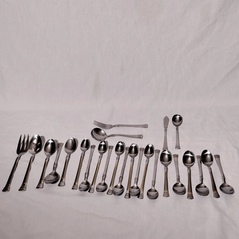 Cambridge Codie Stainless Flatware Lot of 25 Pieces (spoons, serving etc)